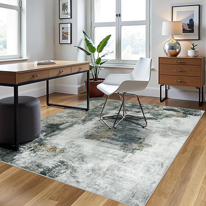 5x7 Area Rugs for Living Room Rug Washable: Abstract Rug for Dining Room - Image 3