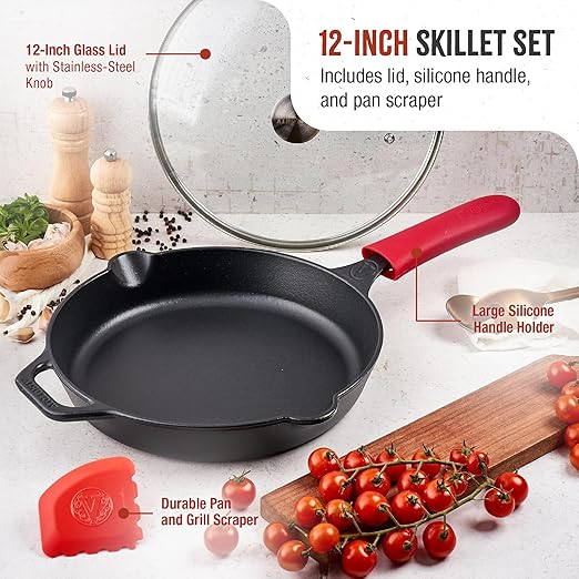 Victoria 12-Inch Cast Iron Skillet Set - Image 5