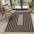Lahome Enfys Modern Geometric Easy Jute Entryway Rug, 4x6 Black Washable Carpet by Lahome