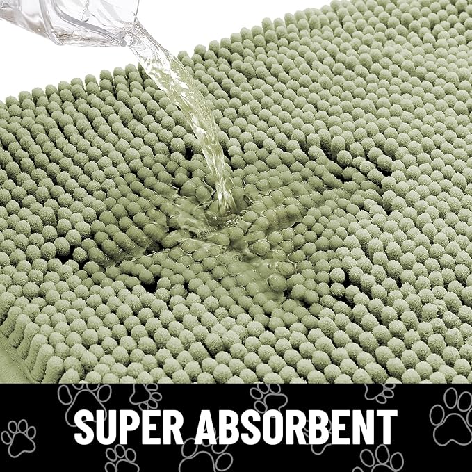 Smiry Dog Door Mat for Muddy Paws, Absorbent Dirt Trapper Non Slip Quick Dry - Image 4