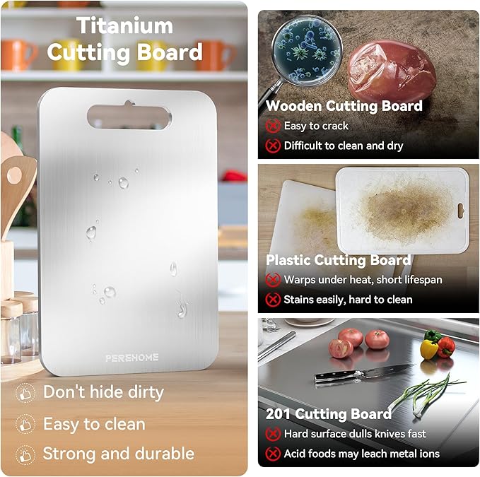 Titanium Cutting Board for Kitchen, Cutting Board Double Sided Food Grade - Image 2