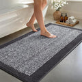60x24 Long Bathroom Rugs Washable Non Slip, Dark Grey Bath Mat by Unknown