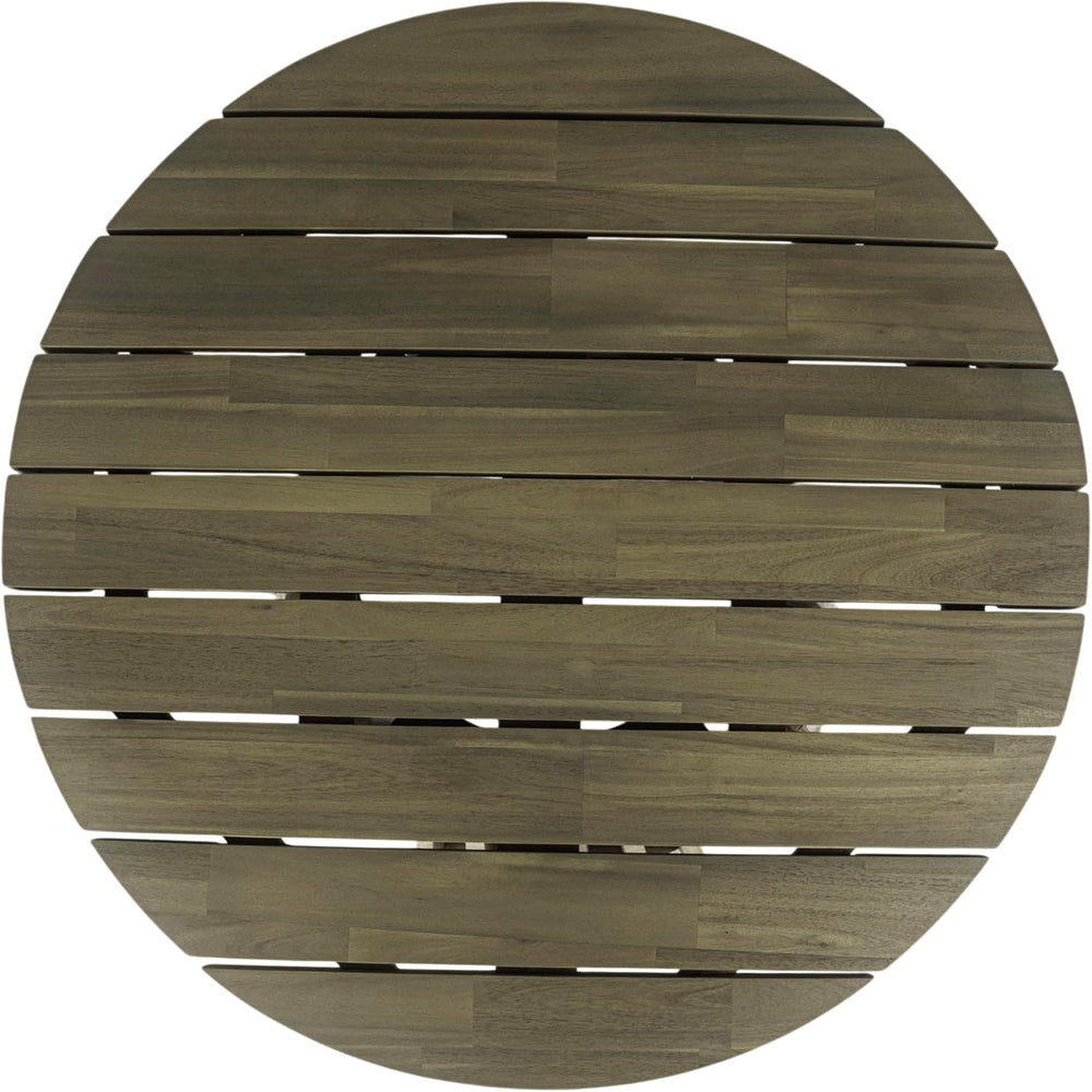 Merax Patio Outdoor Acacia Wood Round Coffee Table for Backyard, Lawn, Balcon...