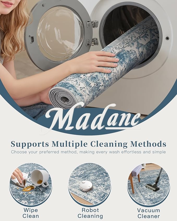 Madane Washable 6x9 Area Rugs for Living Room, Vintage Rug - Image 8