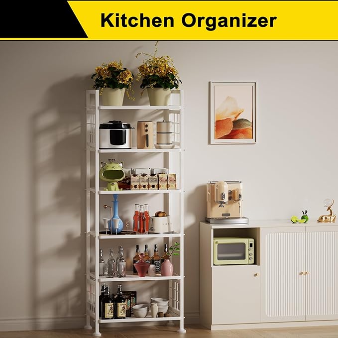 GIOTORENT 6-Wire Garage Shelving Storage Shelves, Metal Shelving Unit Pantry