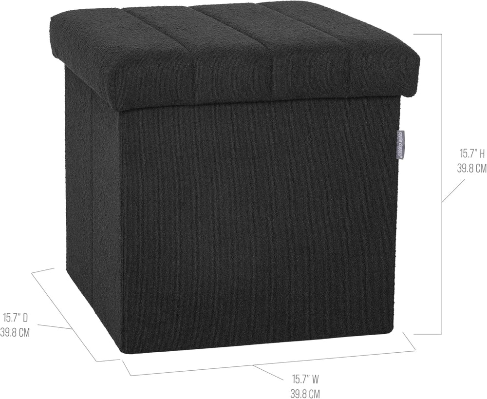 Seville Classics Cushioned Fabric Ottoman Hidden Storage Chest Footrest Chair...
