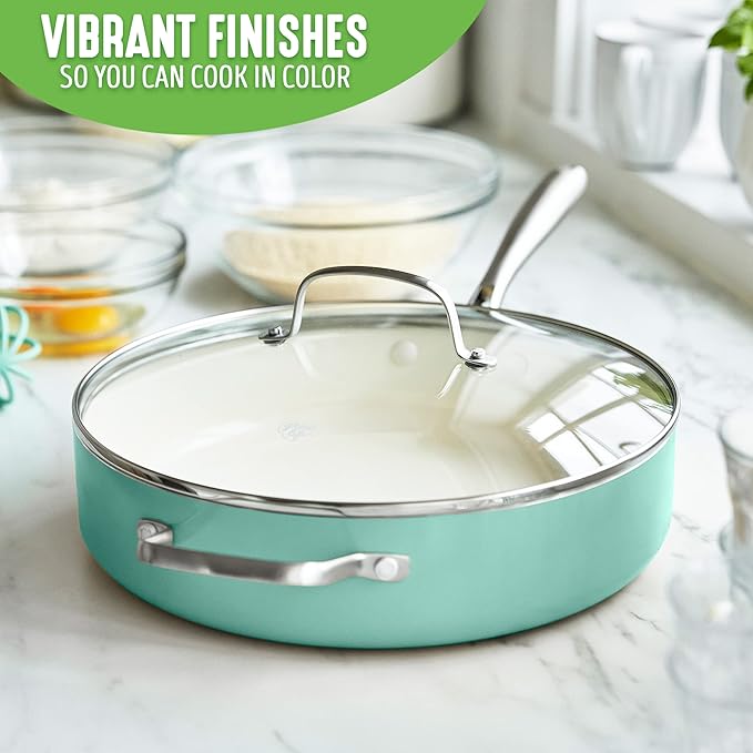 GreenLife Artisan Healthy Ceramic Nonstick, 5QT Saute Pan Jumbo Cooker - Image 7