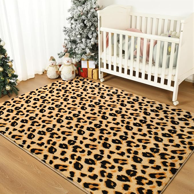 Amearea Soft Leopard Rugs for Bedroom Living Room, 3x5 Modern Cheetah Print - Image 7