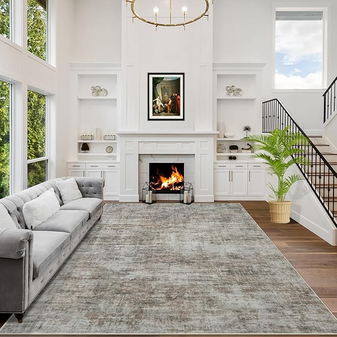 5x7 Area Rugs Washable Rug: Modern Abstract Living Room Rug Soft Anti-Skid Thin by GENTDRIZZ
