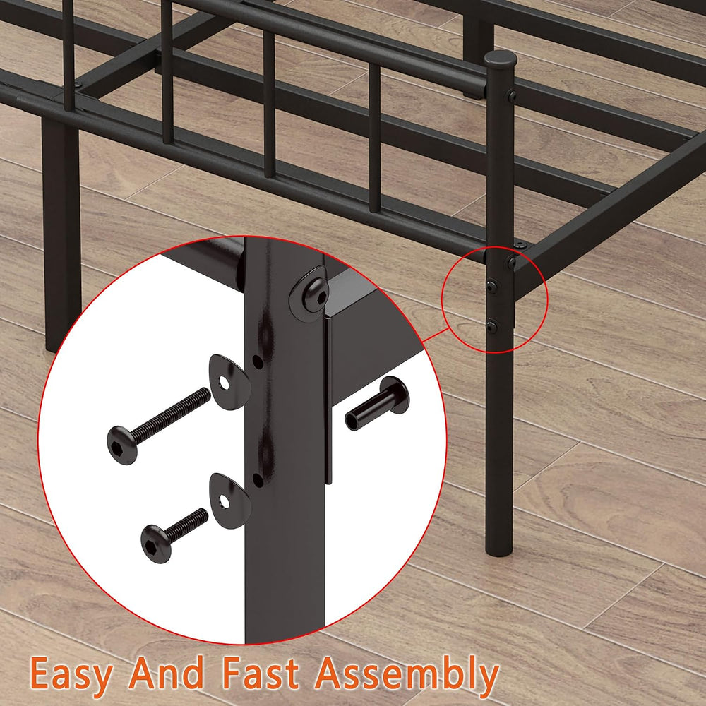 DIIYIV Full Metal Bed Frame,Steel Slat Support,Noise Free,Easy Assembly