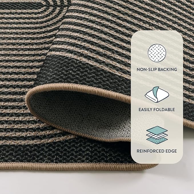 Lahome Enfys Modern Rainbow Hallway Runner Rug, 2x6 Washable Easy Jute Rugs - Image 4