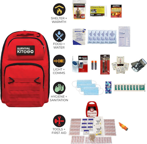 1-4 Person, 72 Hour Prepared Survival Kit for Disaster Preparedness