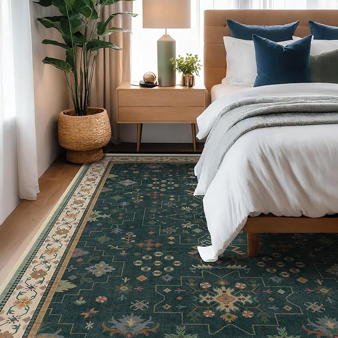 Hazo Haus Dark Green Oushak Living Room Rug 10x12 - Image 8