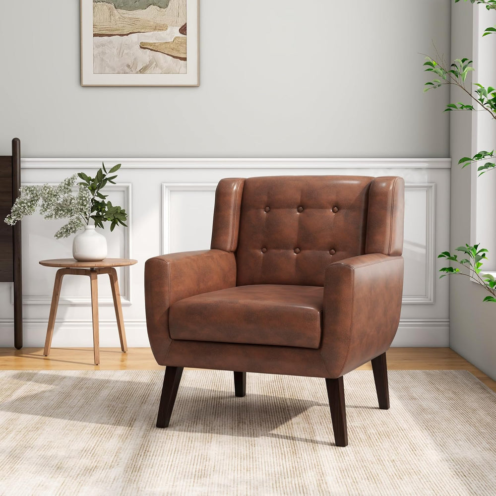 Accent Chairs Set of 2, Comfy Reading Armchair, Coffee