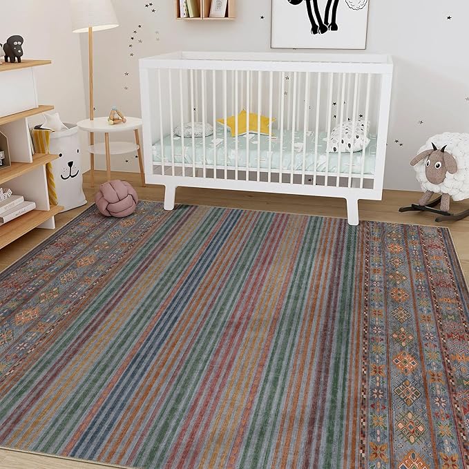 Nakagishi 9X12 Area Rugs Living Room: Washable Large Vintage Rug Neutral - Image 8