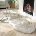 Ashler Home Deco Ultra Soft Faux Fox Fur Rug White Brown Fluffy Area Rug by AshlerHomeDeco