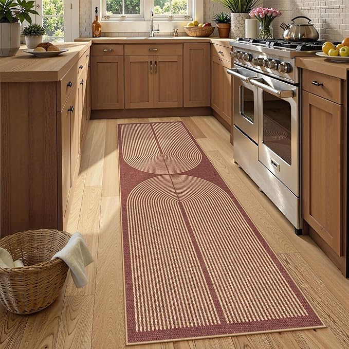 Lahome Enfys Modern Rainbow Easy Jute Entryway Runner Rug, Washable Indoor - Image 2