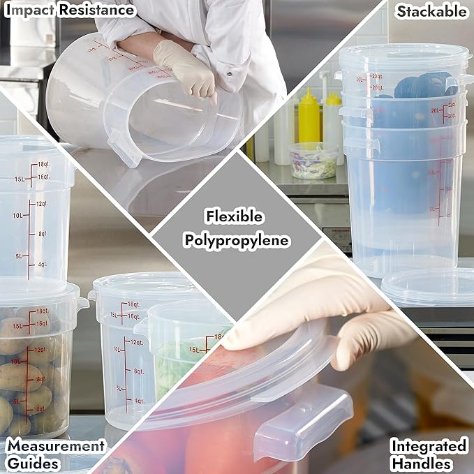 CURTA 12 Quart Translucent Round Food Storage Container - Image 9