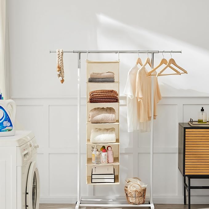 MAX Houser 6 Tier Shelf Hanging Closet Organizer, Closet Hanging Shelf - Image 4