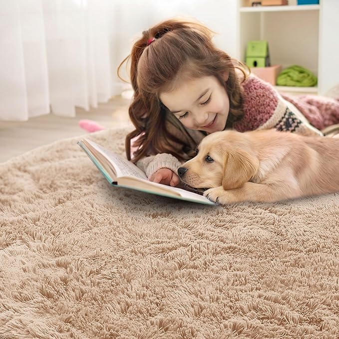 OLANLY Beige Round Rugs for Bedroom - Image 5