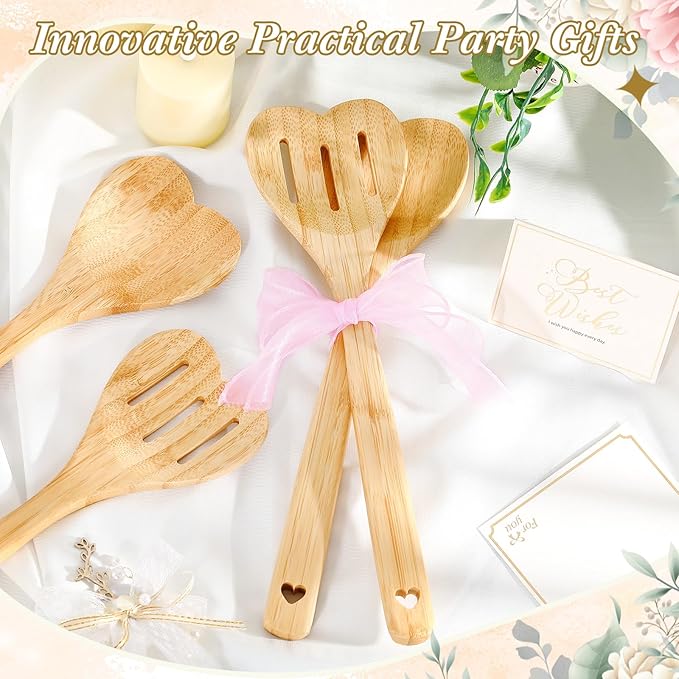 Reallnaive 24 Pcs Bamboo Spatula Wooden Kitchen Utensil Bulk 12''wood Spoon - Image 3