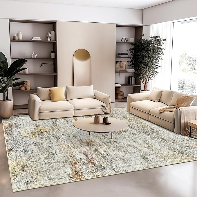 10x14 Area Rugs for Living Room, Non Slip Machine Washable Vintage Rugs - Image 9