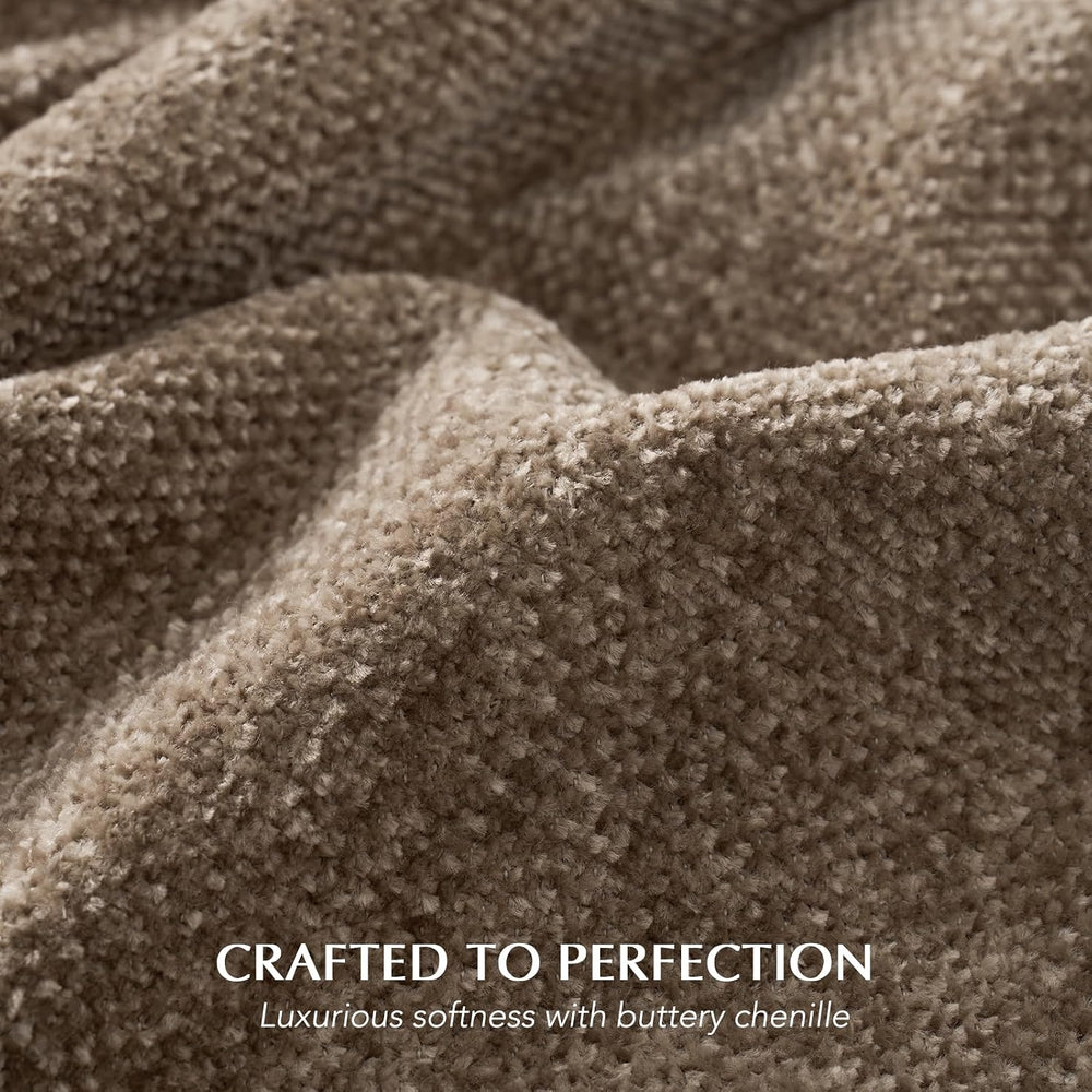 EverGrace Chenille Knit Throw Blanket for Couch, 60"x80", Mocha Brown