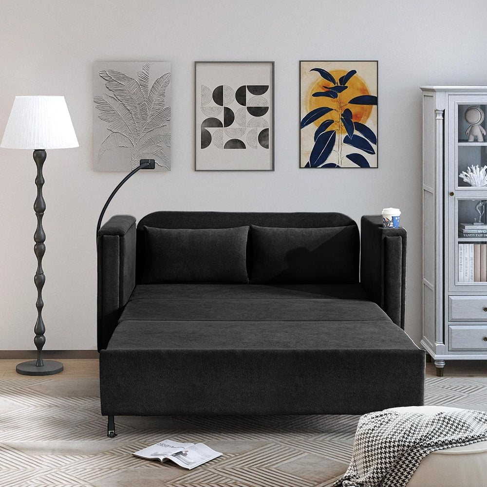 3-in-1 Convertible Sleeper Sofa Couch with Pullout Bed, Loveseat Sleeper Sofa...