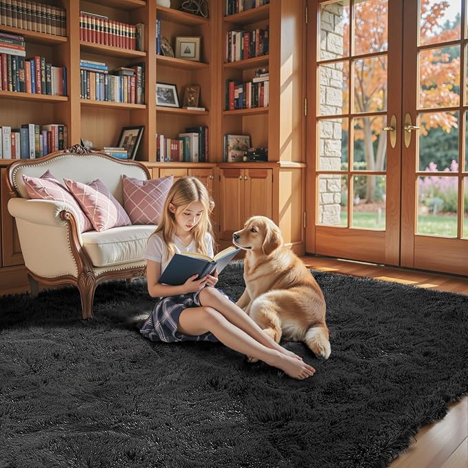 Area Rugs 10x14 Living Room, Shaggy Carpet Soft Plush Furry Bedside Rug Large - Image 7