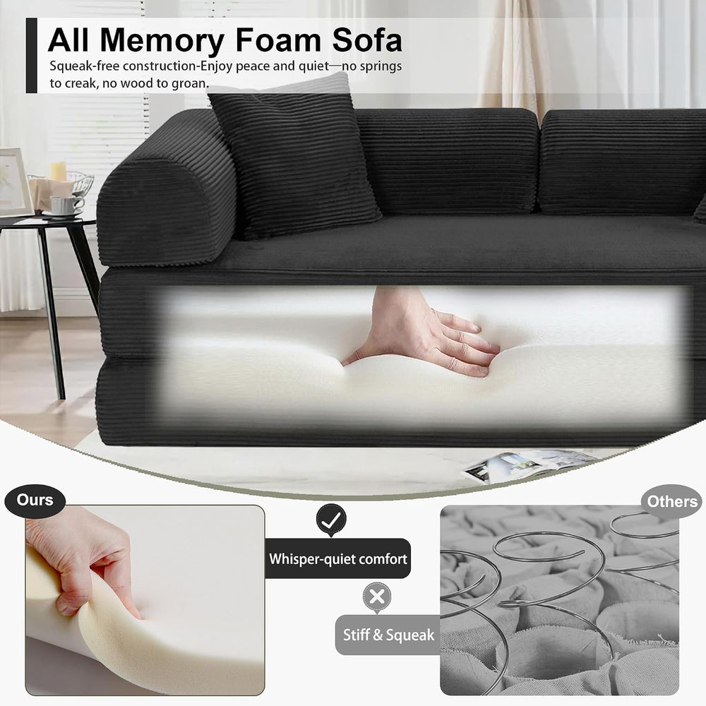JJJ 63 inch Boneless Sofa Bed Sleeper Couch