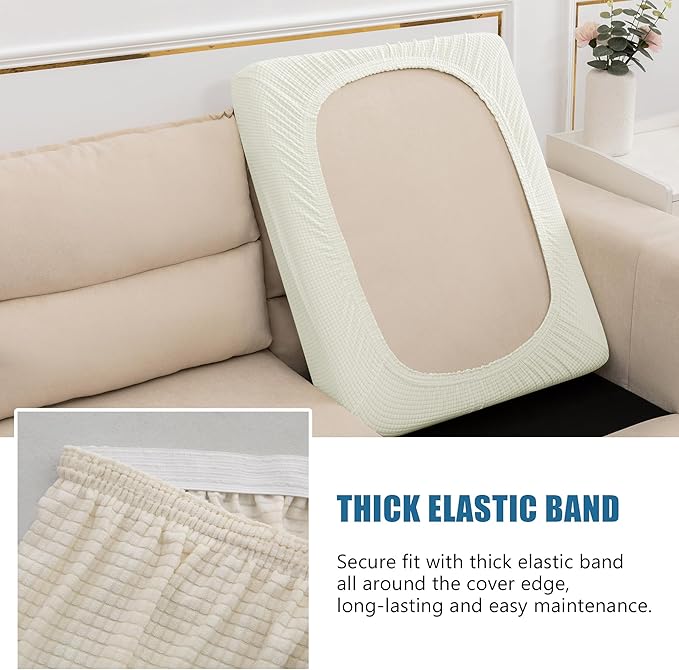 Water Repellent Couch Cushion Covers, Stretch Sofa Seat Slipcover Sets - Image 4