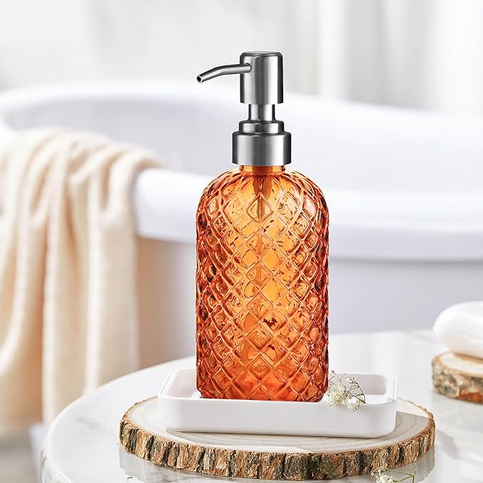 14 Oz Refillable Glass Soap Dispenser - Image 6