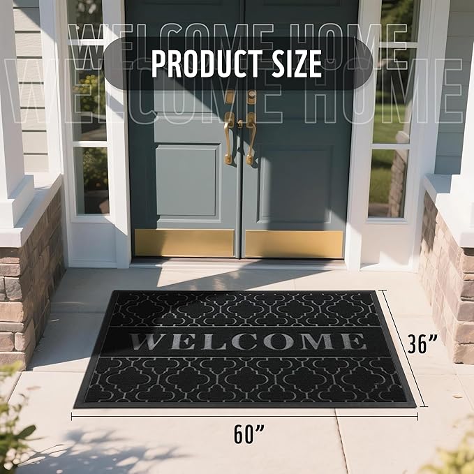 Yimobra Welcome Mat Outdoor Indoor, All-Season Waterproof Front Door Mat - Image 2