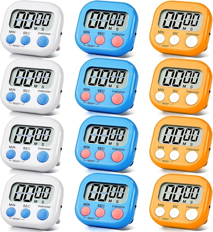 12 Pack Digital Kitchen Timer Magnetic Digital Timer by Unknown