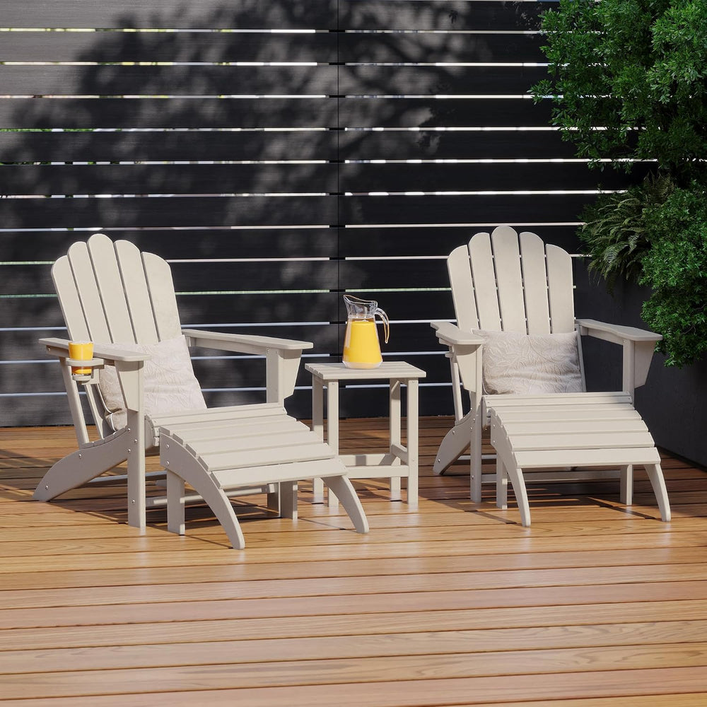 Costaelm Adirondack Chair Footrest Foldable Ottoman, Folding Ottoman Outdoor ...