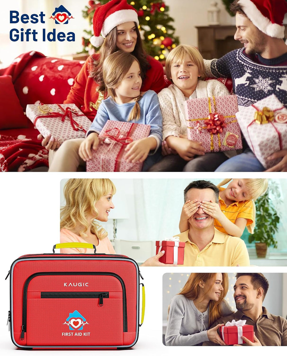 KAUGIC 500PCS First Aid Kit for Travel, Camping, Home
