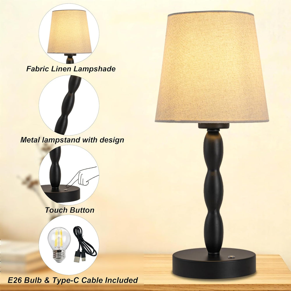 Rechargeable Cordless Table Lamp,Dimmable Battery Powered Touch Desk Lamp