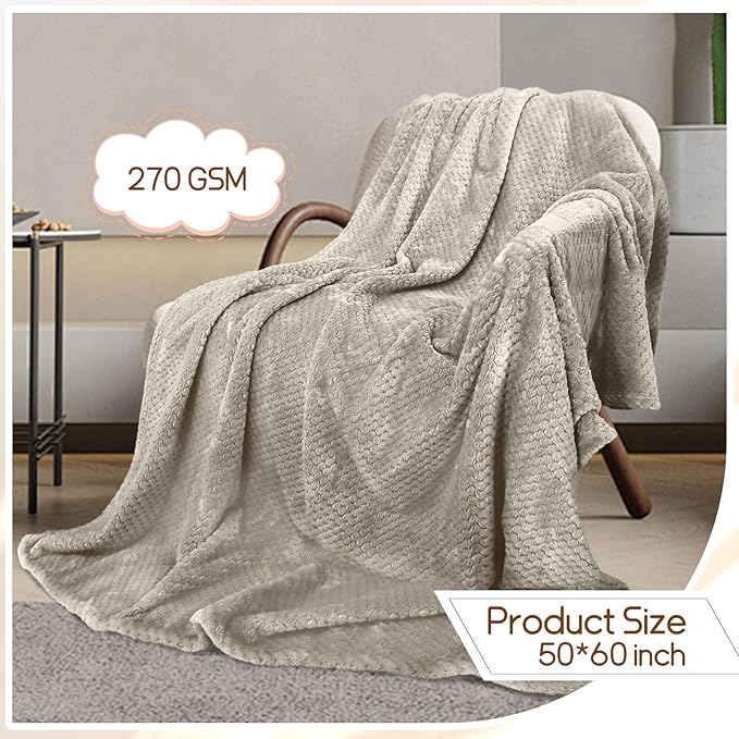 4 Pack Fleece Throw Blankets 50x60 Inches