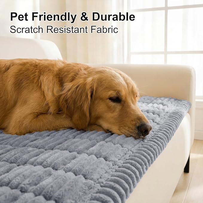 Smiry Couch Cover for Dogs Washable, Non Slip Fuzzy Pet Couch Covers for 3 - Image 3