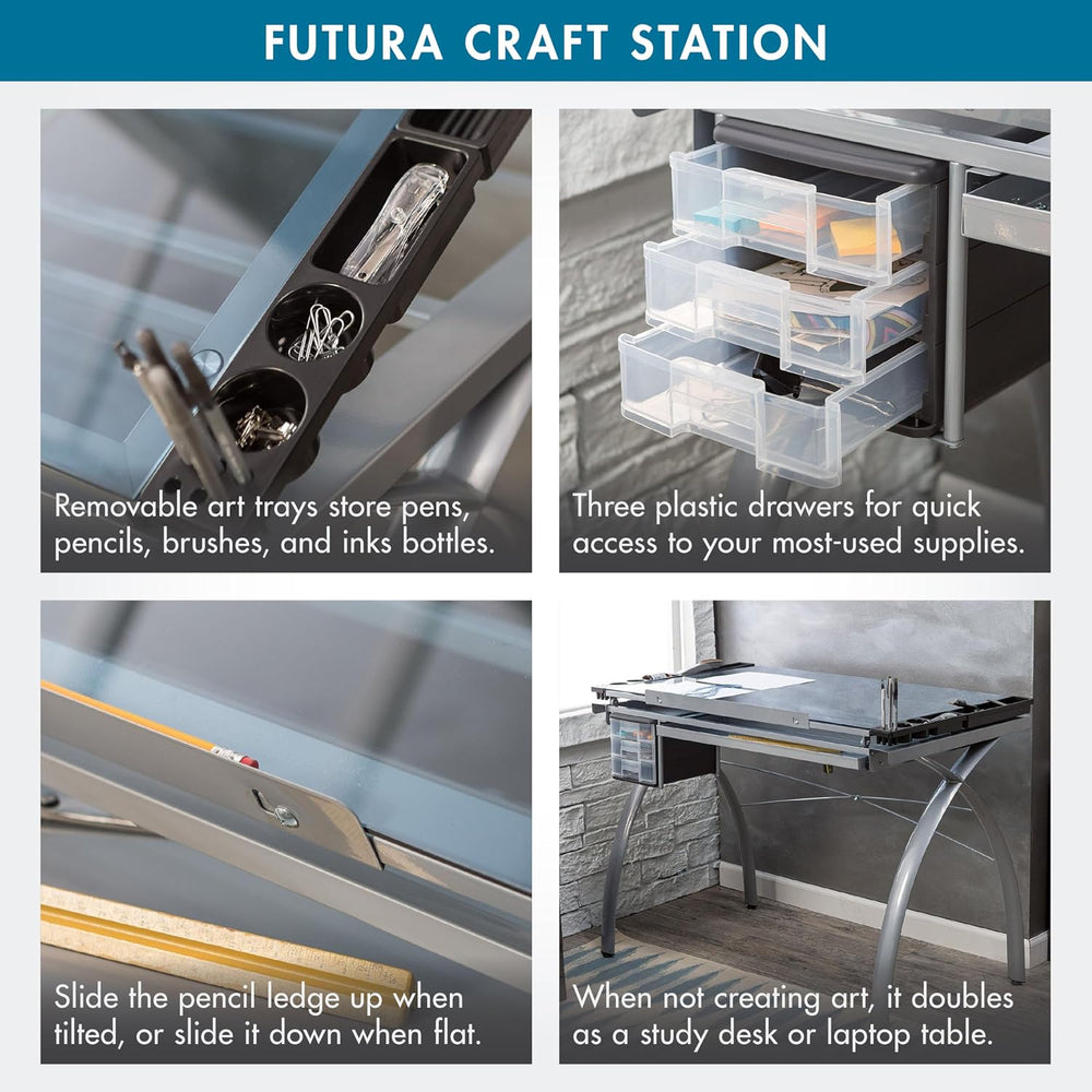 SD Studio Designs 10050 Futura Craft & Drawing Table with Adjustable Temp...