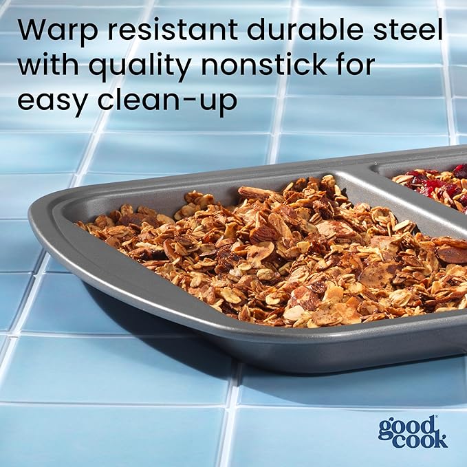 GoodCook Everyday Divided Sheet Pan 1-Inch Deep 2-Section Non-Stick - Image 6