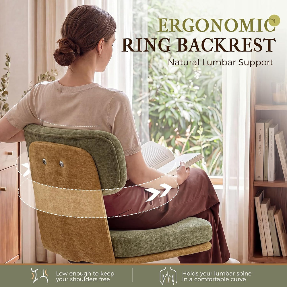 COMHOMA Home Office Desk Chairs with Ergonomic Curved Backrest, Mid Century M...