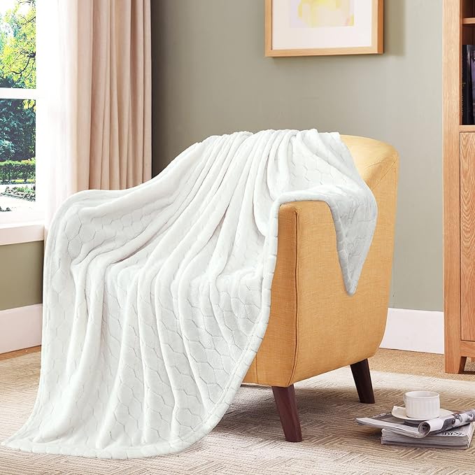 TOONOW Fleece Blanket Textured Fuzzy Plush Throw Blanket Twin Size 60" x 80" - Image 6