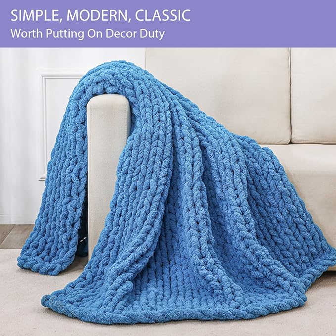Bigacogo Chunky Knit Throw Blanket - Image 3