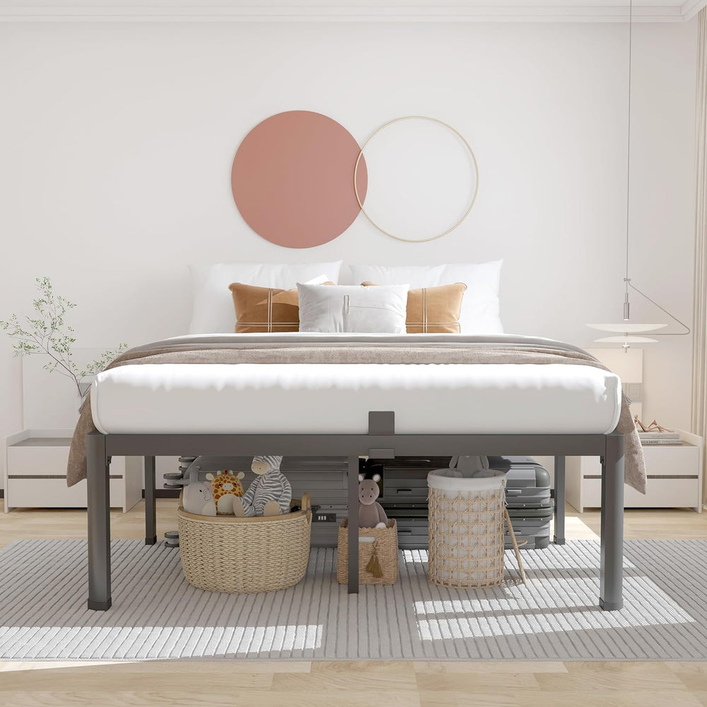 ROIL 14 Inch Full Bed Frame with Rounded Corner & 4 Mattress Baffles