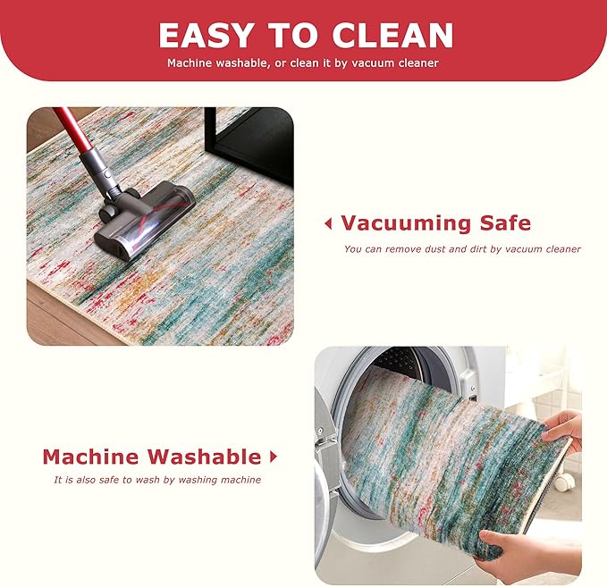 KOZYFLY Modern Abstract Kitchen Runner Rug, 2x6 Washable Rug Runner Non-Slip - Image 5