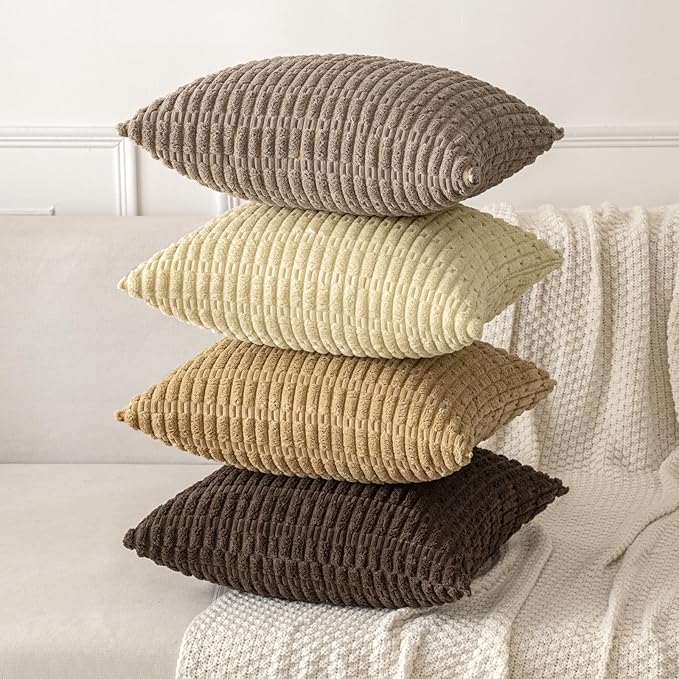 MIULEE Pack of 2 Corduroy Decorative Throw Pillow Covers 18x18 Inch Soft Boho - Image 8