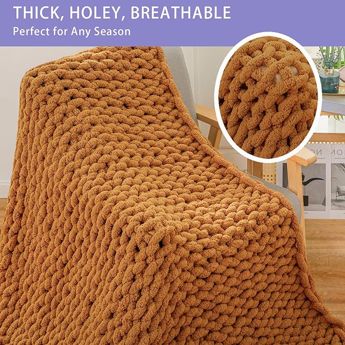 Bigacogo Chunky Knit Throw Blanket - Image 6