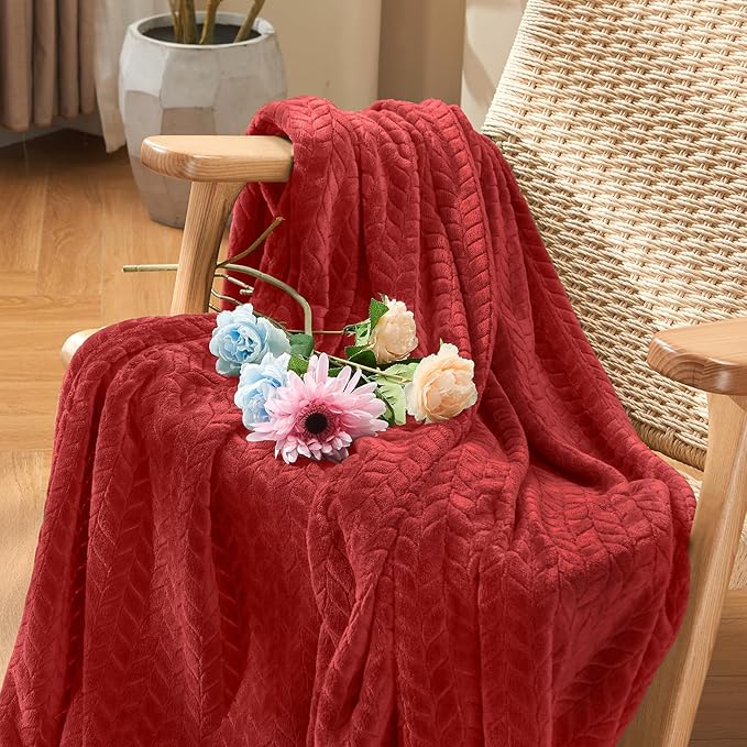inhand Ruby Red Fleece Throw Blanket - Image 5