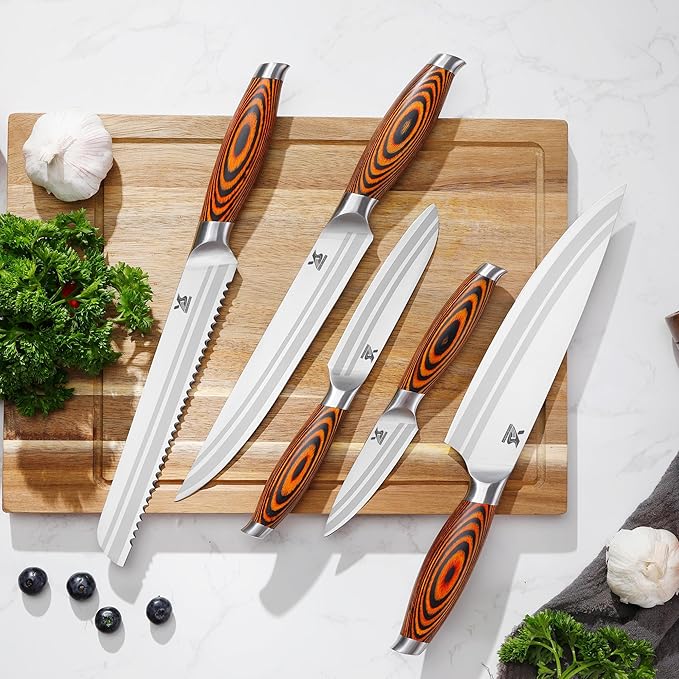 MSY BIGSUNNY 5pcs Knife Set Kitchen Utensils Knife, German Stainless Steel - Image 4